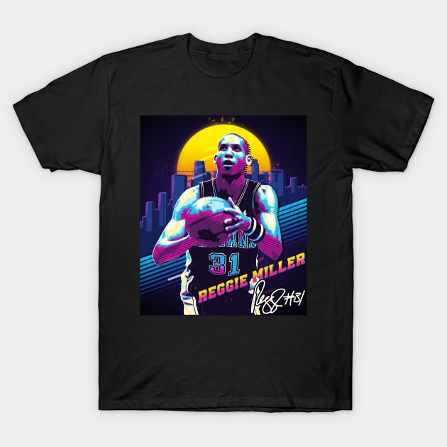 Reggie Miller Choke Sign Basketball Legend Signature Vintage Retro 80s 90s Bootleg Rap Style T-Shirt by CarDE